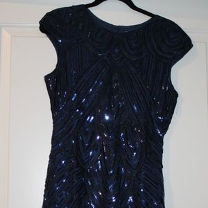 Blue Sequin Flapper Dress